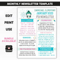 school pto pta january newsletter template
